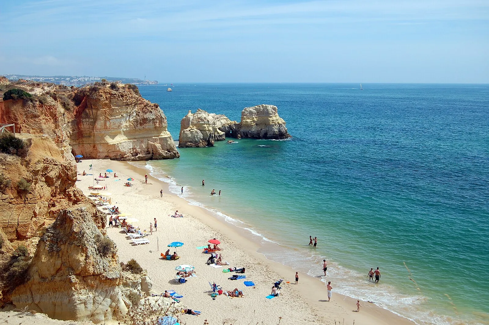 Praia da Rocha beach with cliffs in Portimão, Algarve